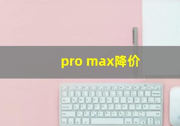 pro max降价